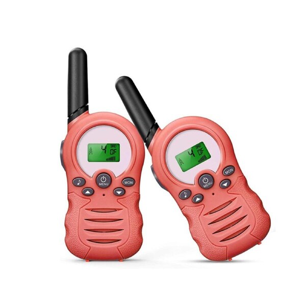 HOLALA 2 Pcs Kids Walkie Talkies 22 Channels Outdoor Adventure Gear-Pink