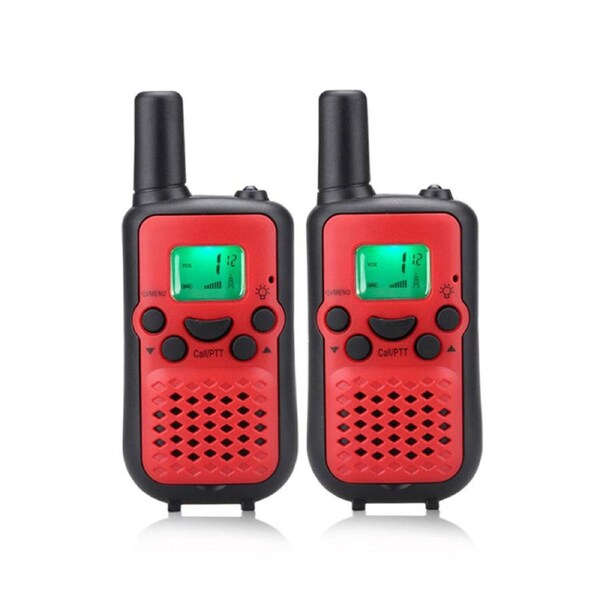 HOLALA 2 Pcs Kids Walkie Talkies 5 km VOX Hands-Free for Hiking-Red