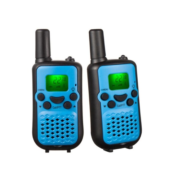 HOLALA 2 Pcs Kids Walkie Talkies 5 km VOX Hands-Free for Hiking-Blue