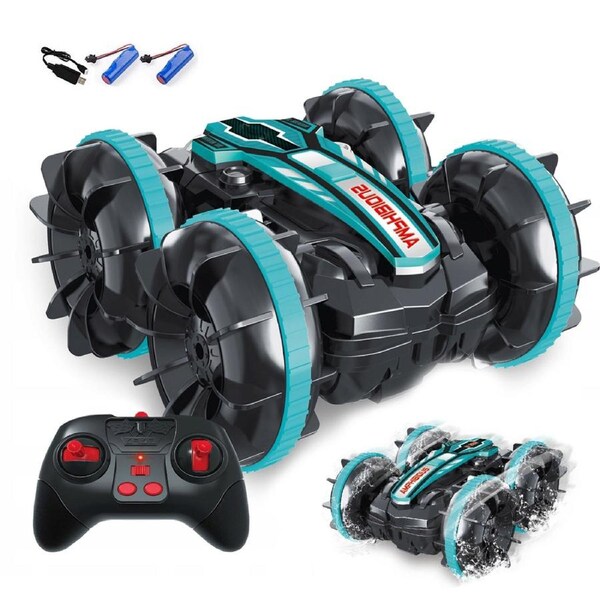 HOLALA 2.4GHz Amphibious 4WD Double Sided 360 Degree Rotation-Green