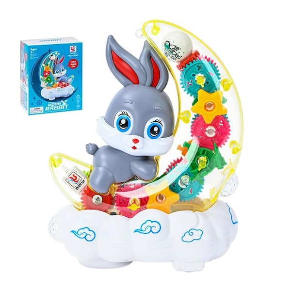 HOLALA Light-Up Rabbit Musical Sensory Toy with Moving Gears for Kids