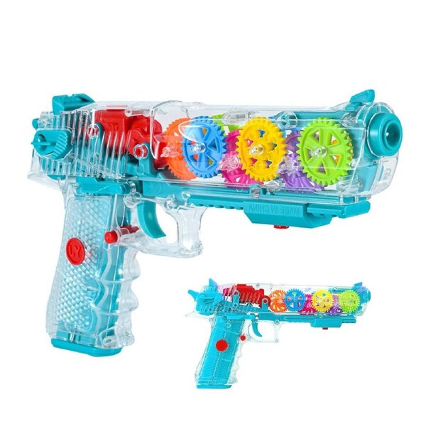 HOLALA Light-Up Gun Musical Sensory Toy with Moving Gears-A