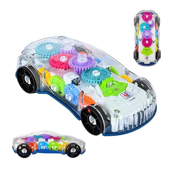 HOLALA Transparent Gear Car Light-Up Musical Toy for Kids