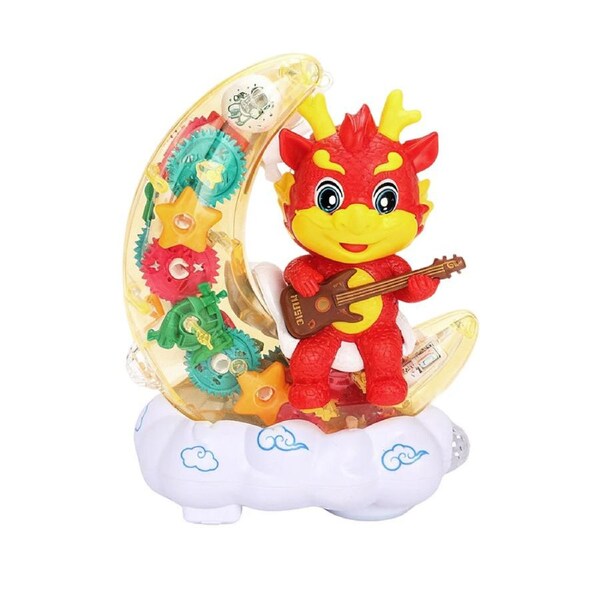 HOLALA Light-Up Dragon Musical Sensory Toy with Moving Gears for Kids