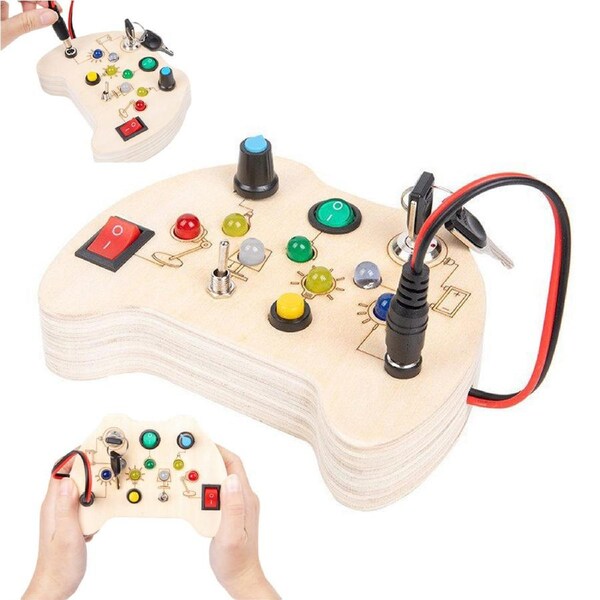 HOLALA Baby Busy Board Gamepad with LED Light & Pluggable Wire & Key