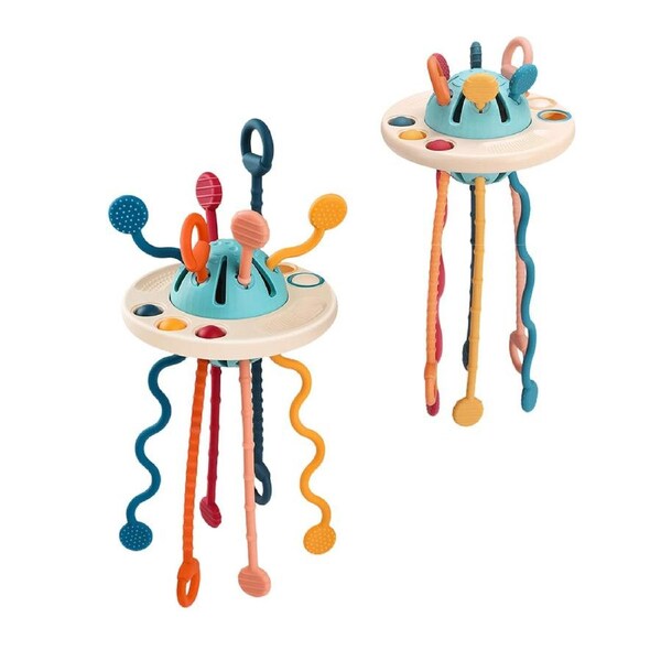 HOLALA Pull String Toy Food Grade Silicone for Fine Motor Skills-UFO