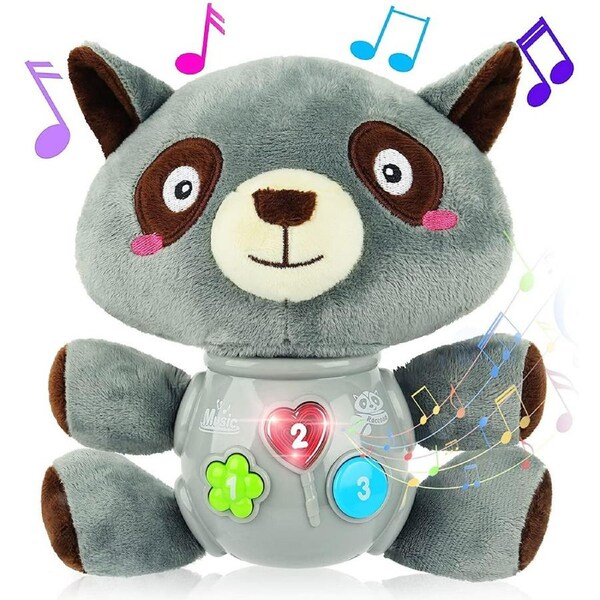 HOLALA Musical Plush Toy - Sound & Light for Babies 0-36 Months-Raccoon