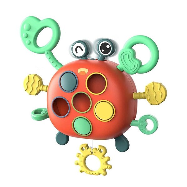HOLALA Pull String Toy Food Grade Silicone for Fine Motor Skills-Crab