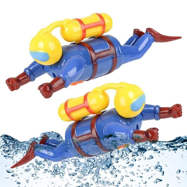 HOLALA 2 Pack Wind-Up Scuba Divers Fun Bathtub Toys for Kids