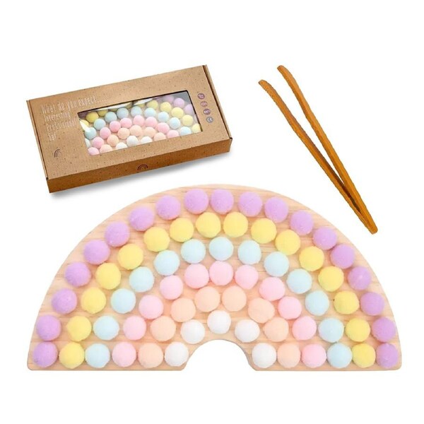HOLALA Wooden Peg Board Bead Puzzle Montessori Toy-Macaron