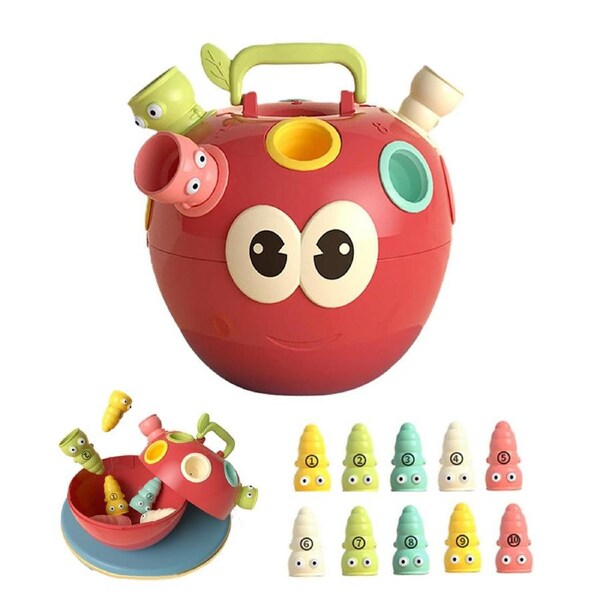 HOLALA Apple Worm Stacking Toy for Baby 18 Months Shape Color Matching