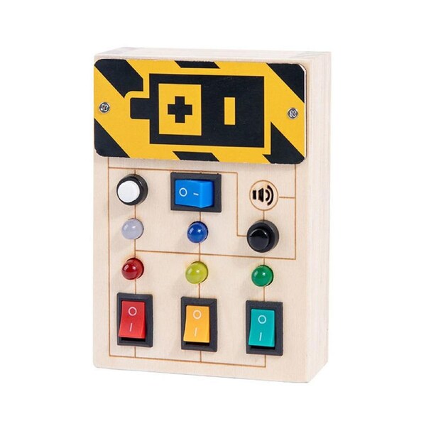 HOLALA Busy Board Wooden with LED Light Switch for 1+ Year Old Baby