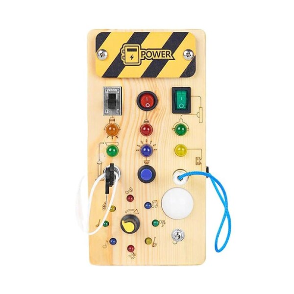 HOLALA Montessori Busy Board with 8 LED Light Switches for 1+ Year Old Baby