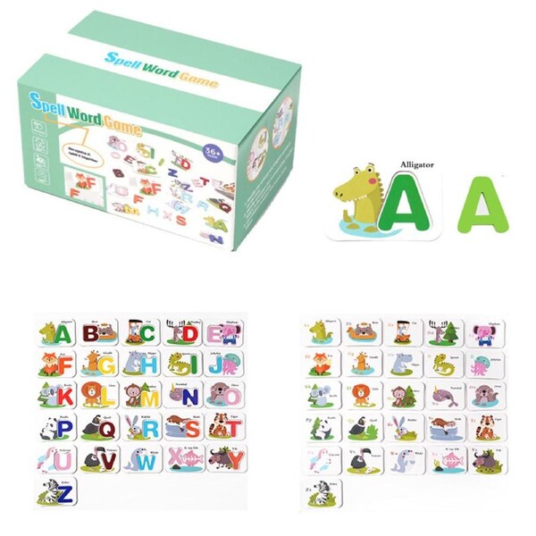 HOLALA Alphabet Flash Cards for Kids Montessori Education With Wooden Letters