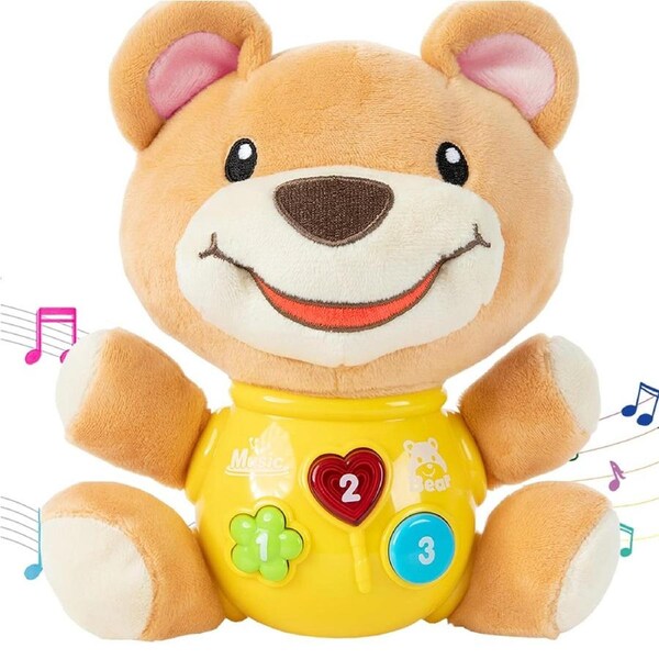 HOLALA Musical Plush Toy - Sound & Light for Babies 0-36 Months-Bear
