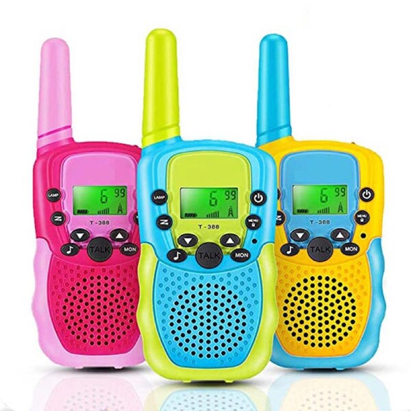 HOLALA 3 Pack Kids Walkie Talkies Long Range Handheld Radios-Multicolor