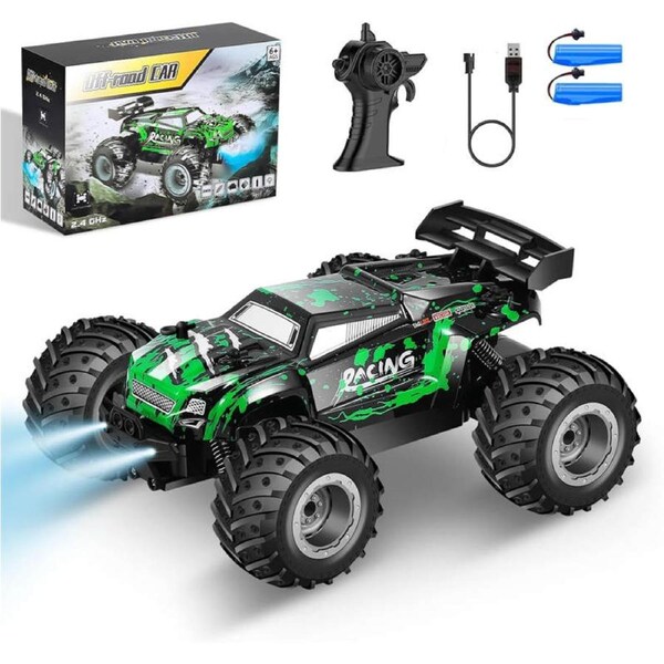 HOLALA 1/18 RC Car 2.4GHz All Terrain with 2 Rechargeable Batteries Monster Truck Toys