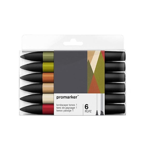 HOLALA 6 Pcs Markers Broad and Fine Dual-tip Quick Dry for Painting-Landscape