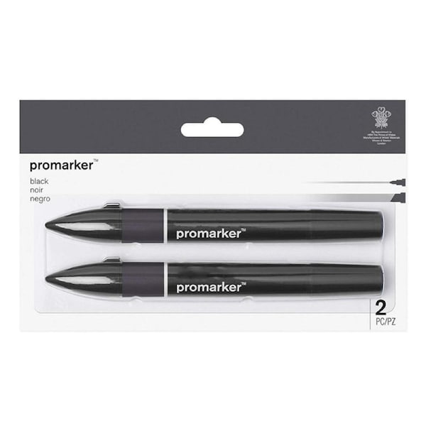 HOLALA 2 Pcs Black Quick-Dry Art Markers Dual Tip for Painting