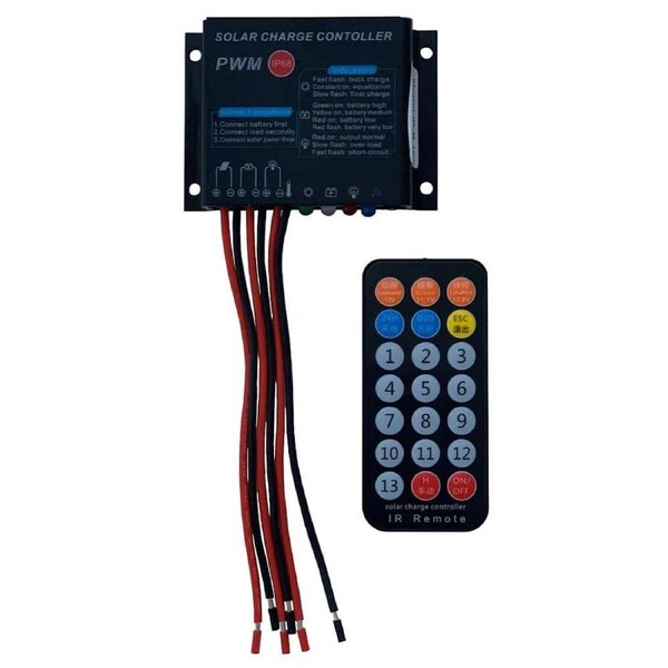 IRB 10A 12V/24V Waterproof Solar Charge Controller with Remote