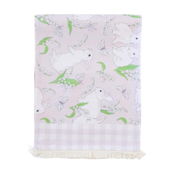 LVD Pretty Bunnies Rectangular Polyester Table Runner W/ Fringing 180x33cm