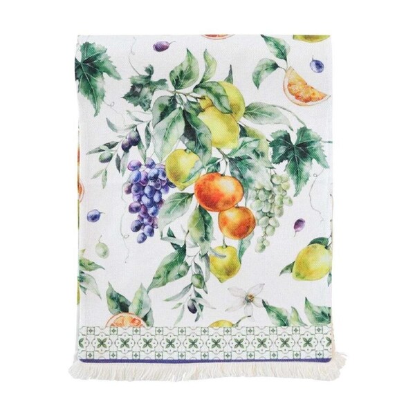 LVD Mediterranean Rectangular Polyester Table Runner W/ Fringing 180x33cm