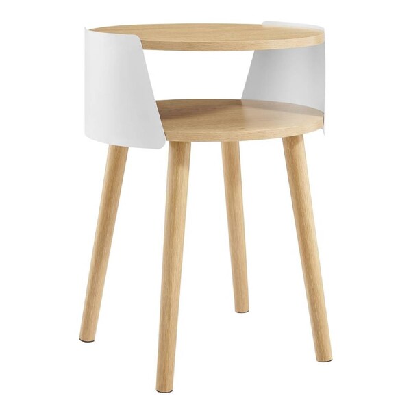 Sheena Side Table Bedside Shelf Round White