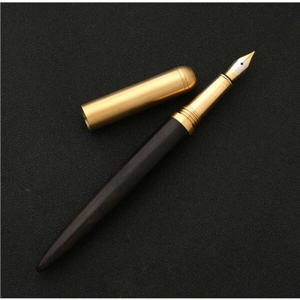 Handmade Wood Fountain Pen - The Hemmingway : Ebony (Boxed)
