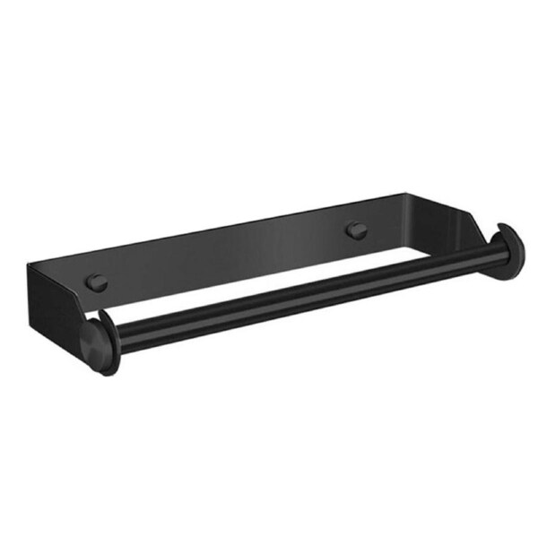 Velocity Paper Towel Holder Under Cabinet Wall Mount Stainless Steel Rack Towel Organizer - Black