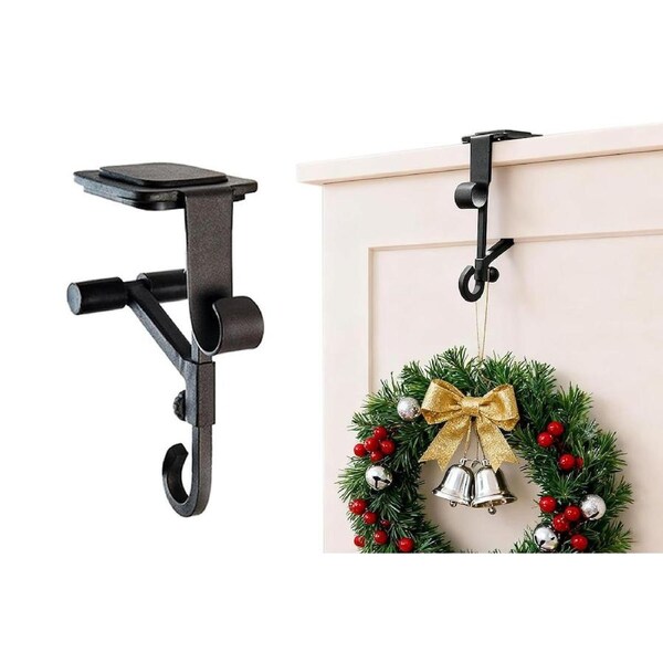 Velocity 2 in 1 Christmas Fireplace Stocking and Mantel Garland Hanger with Non-Slip Pads