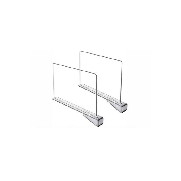 Velocity 2Pcs Acrylic Shelf Dividers Closet Separator Wood Board Shelf Organizer
