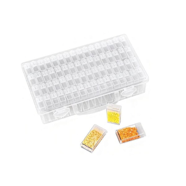 Velocity 64-Compartment Storage Organizer Box for Diamond Painting Beads and Small Accessories