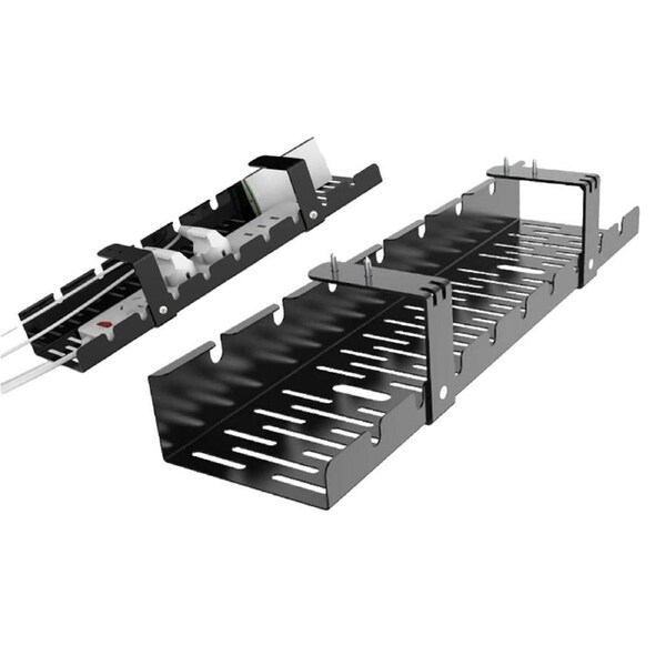 Velocity Under Desk Cable Management Tray Cord Wire Organizer Office and Home Cable Tray Use -Black