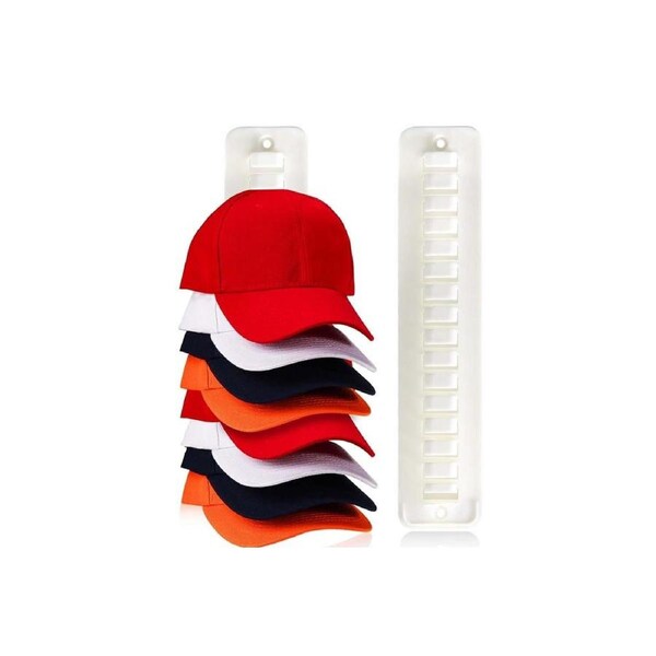 Velocity 2 Pack Wall Mounted Baseball Cap Hat Rack Organizer - White