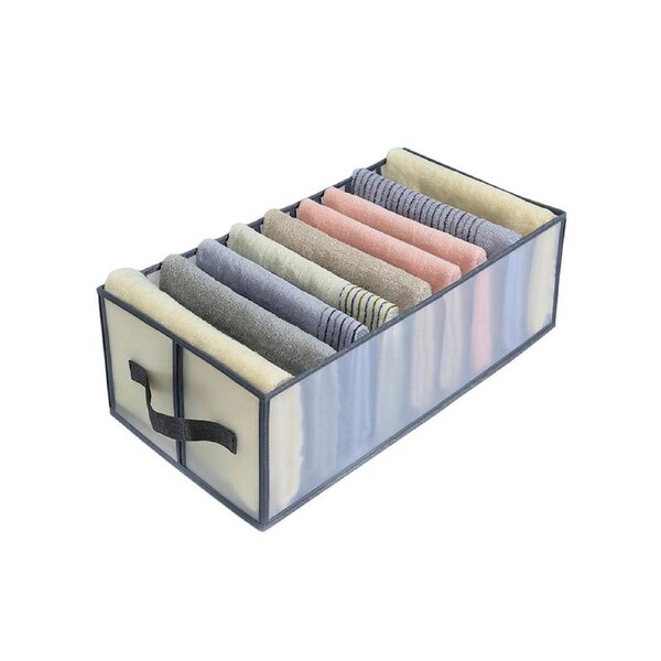 Velocity 9-Grid Clothes Pants Drawer Separation Storage Box(Grey)