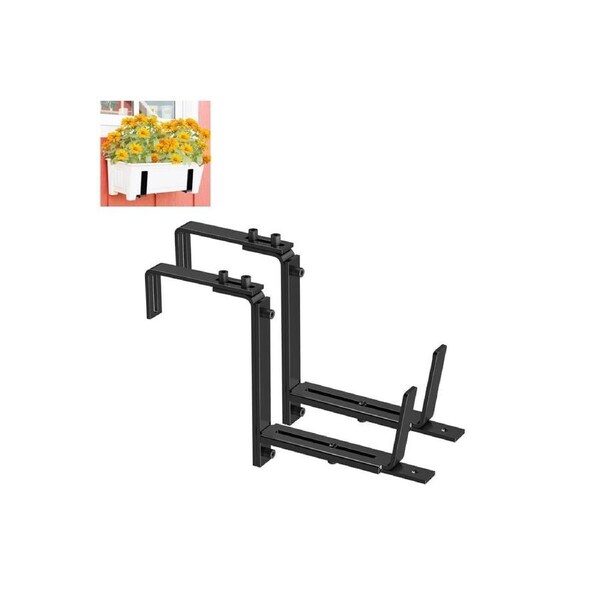 Velocity 2Pcs Adjustable Planter Box Brackets for Railing Window Wall