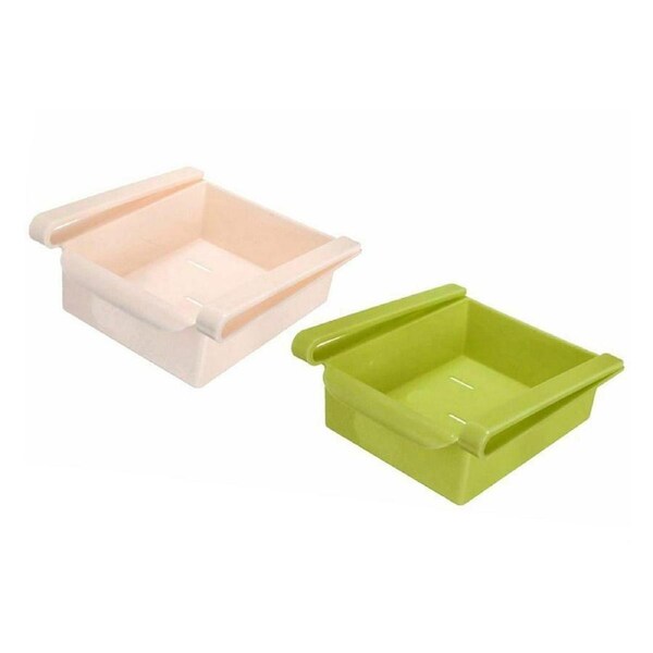 Velocity Fridge Organiser Refrigerator Sliding Drawer Shelf(2Pcs)