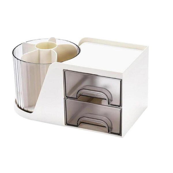 Velocity Rotating Desk Organizer with 2 Drawer Multi-Functional Pen Holder
