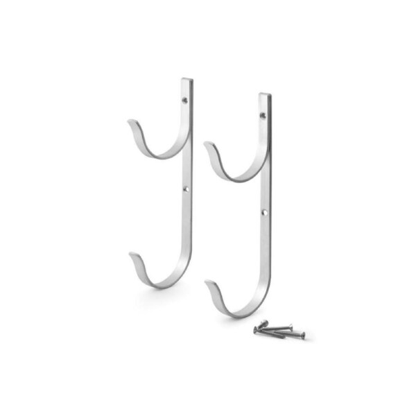 Velocity 2Pcs Pool Aluminum Alloy Hanger with Screws for Pool Pole Hose Brush Leaf Rake Garden Tool