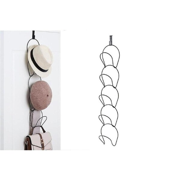 Velocity 5Pcs Wrought Iron Hat Holder Racks -Black