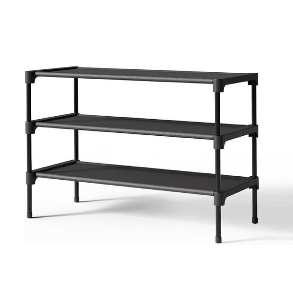 Velocity 3 Tier Stackable Shoe Rack Shelf Shoe Organizer For Closet Entryway Garage