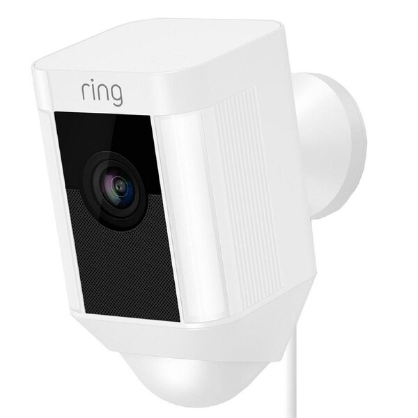 Ring Spotlight Cam Wired Security Camera - 1080p HD, Customisable Motion Zones, White
