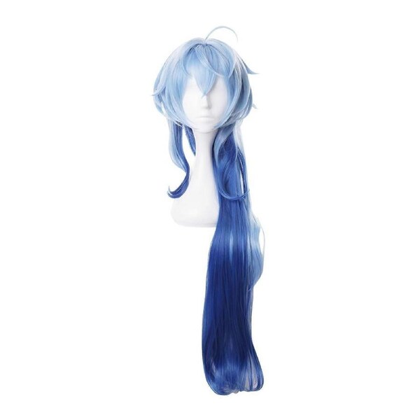 Cosplay Wig Heat Resistant Synthetic Blue Hair with Wig Cap Adjustable Fit