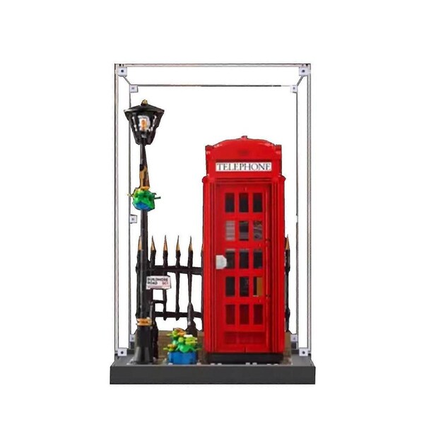 Display Case for 21347 London Red Telephone Box, Acrylic Dustproof Storage Box, 23x23x37CM Transparent