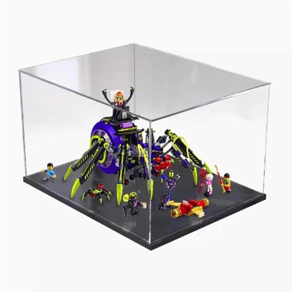 Acrylic Display Case for 80022 Spider Model, Dustproof Clear Showcase with Black Base
