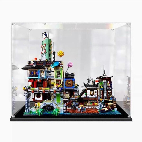 Display Case Acrylic Dustproof Clear Showcase for 70620 70657 City Models Crystal View