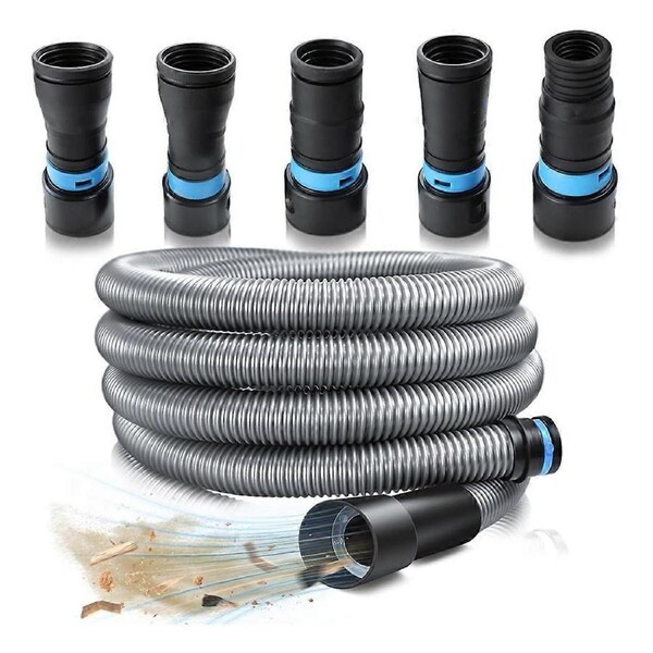 1 1/4 Inch X 10 Feet Dust Collection Hose Kit for Home and Vacuums System with 5 Adapters of Woodwo
