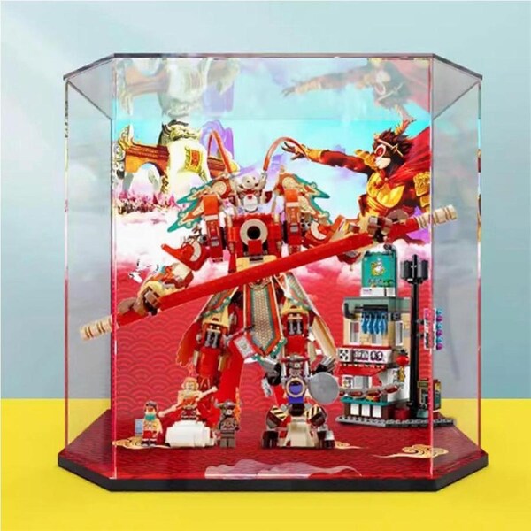 Acrylic Dustproof UV Protected Clear Display Case with Black Base for 80012 Gold Mech