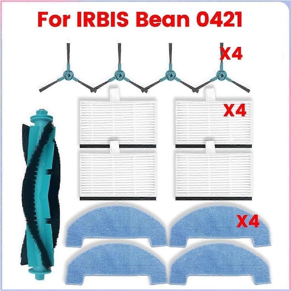 For IRBIS Bean 0421 Vacuum Parts Main Roller Side Brush Hepa Filter Mop Cloth Accessories
