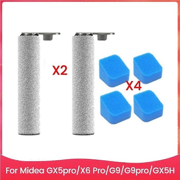 6PCS Replacement Parts for GX5pro/X6 Pro/G9/G9pro/GX5H Floor Cleaner Accessories Main Roller Brush